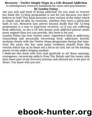 Recovery – Twelve Simple Steps to a Life Beyond Addiction by Dr Lynden Finlay
