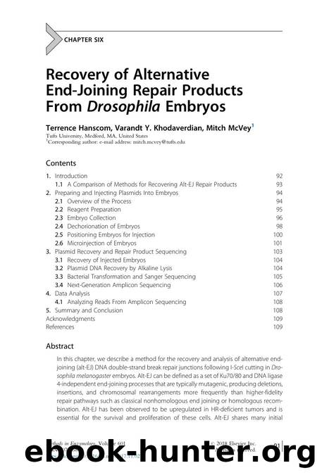 Recovery of Alternative End-Joining Repair Products From Drosophila Embryos by Terrence Hanscom & Varandt Y. Khodaverdian & Mitch McVey