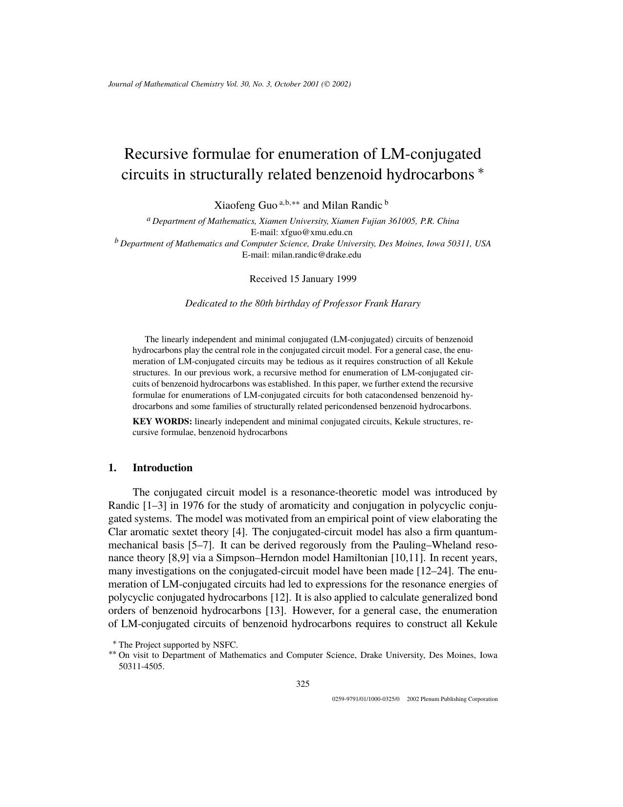 Recursive Formulae for Enumeration of LM-Conjugated Circuits in Structurally Related Benzenoid Hydrocarbons by Unknown