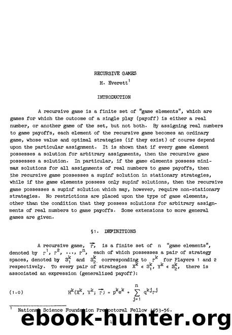 Recursive Games by Hugh Everett III