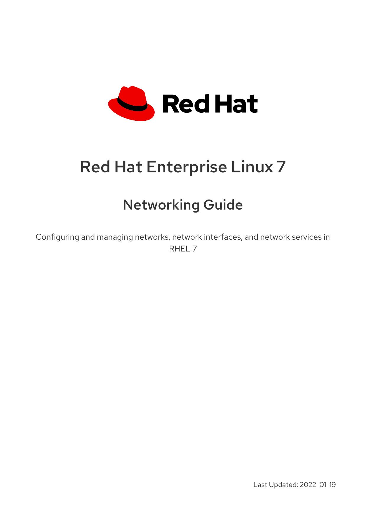 Red Hat Enterprise Linux 7 Networking Guide by Marc Muehlfeld
