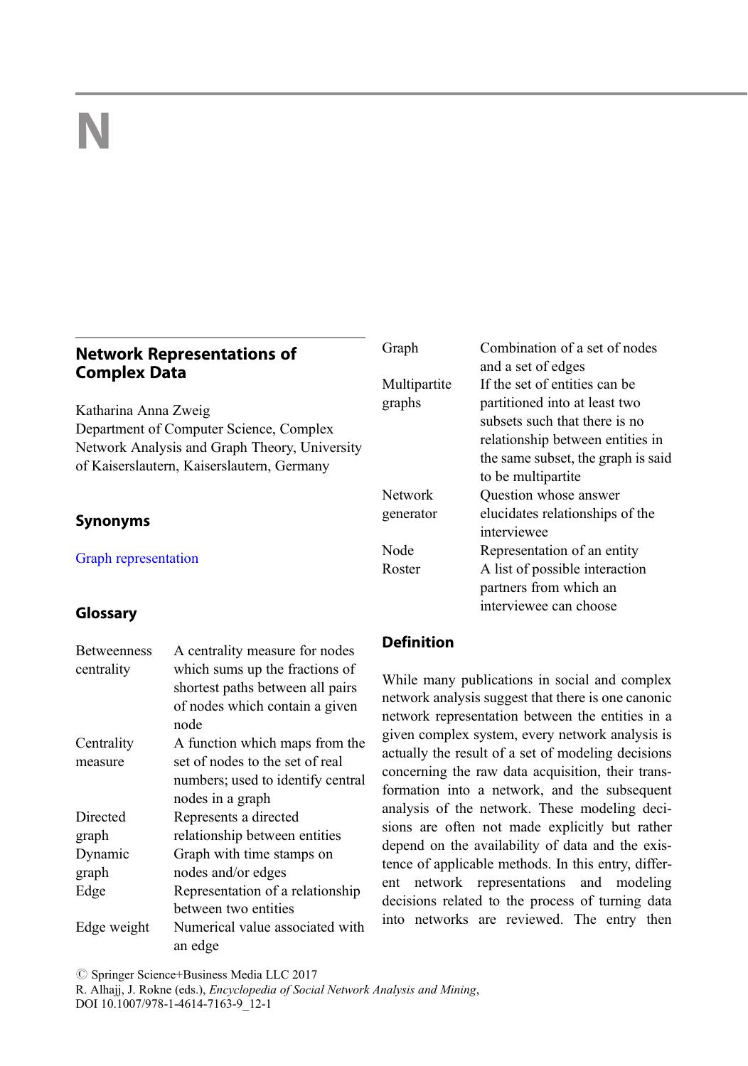 Reda Alhajj Jon Rokne Eds Encyclopedia Of Social Network Analysis And Mining Springer New York by 4<8=8AB@0B>@