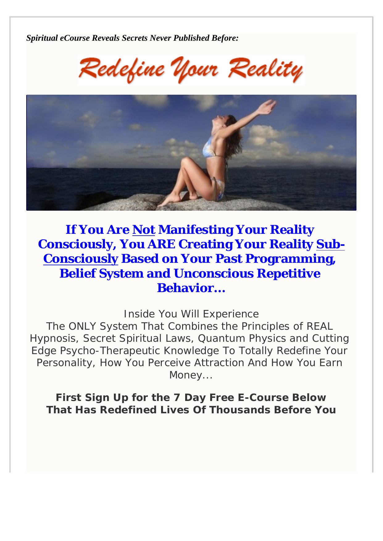 Redefine Your Reality- Best Selling Book Now Online. by Best of Kuszter's Collection