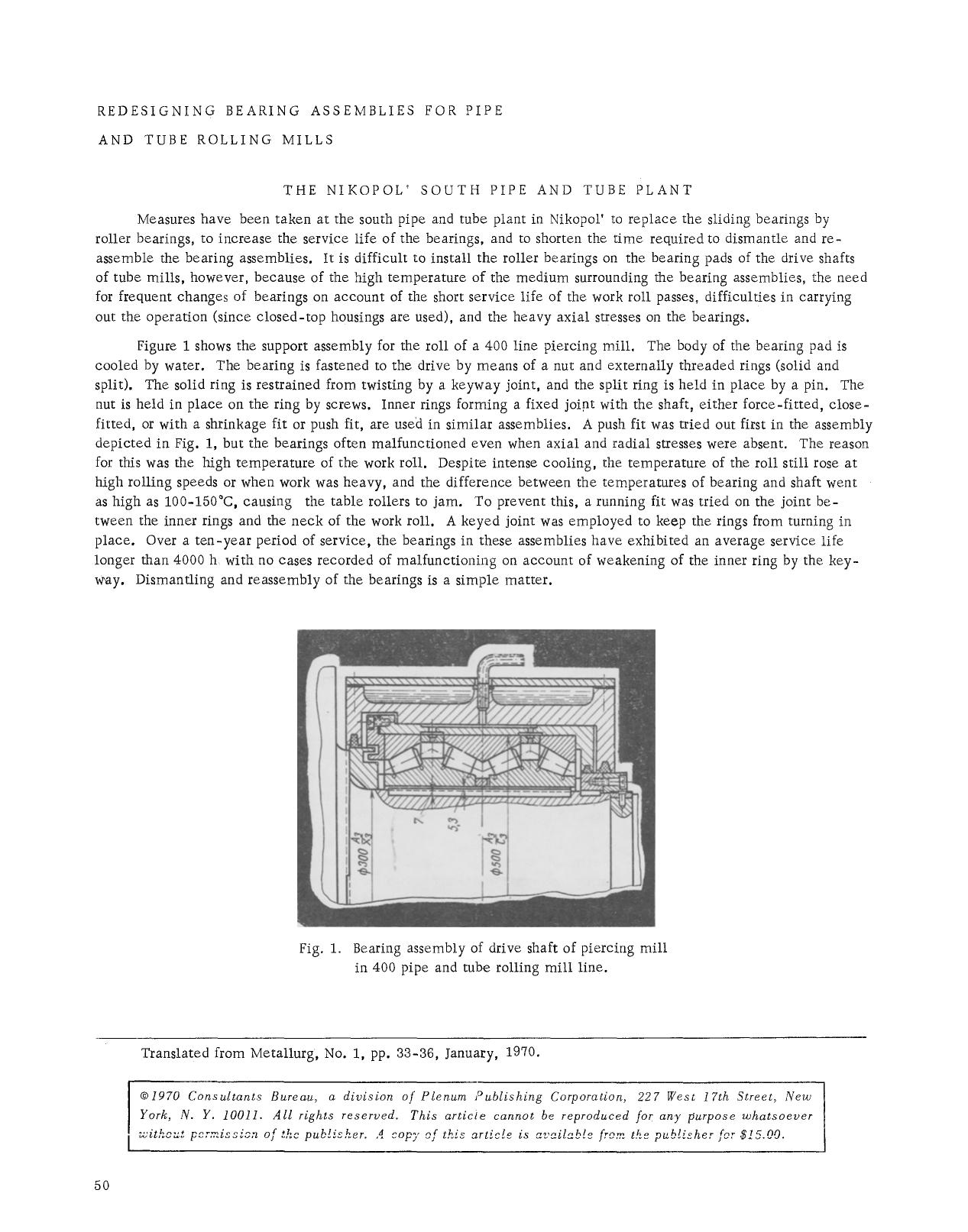 Redesigning bearing assemblies for pipe and tube rolling mills by Unknown