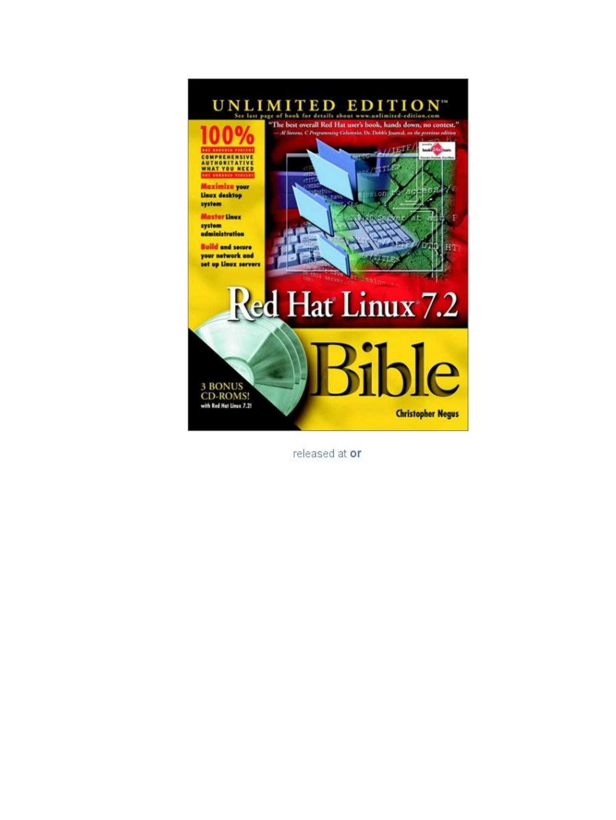 Redhat Linux 7.2 Bible by Unknown