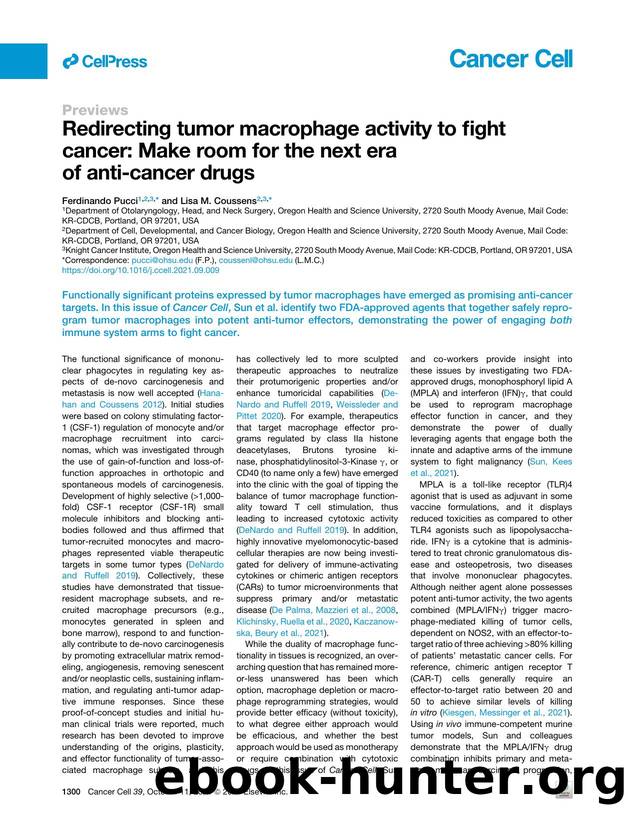 Redirecting tumor macrophage activity to fight cancer: Make room for the next era of anti-cancer drugs by Ferdinando Pucci & Lisa M. Coussens