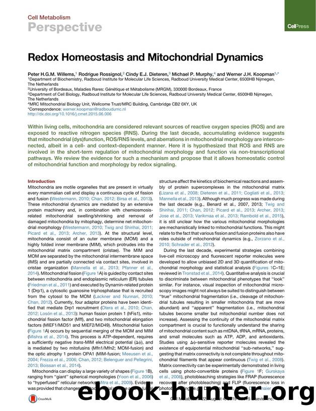 Redox Homeostasis and Mitochondrial Dynamics by unknow