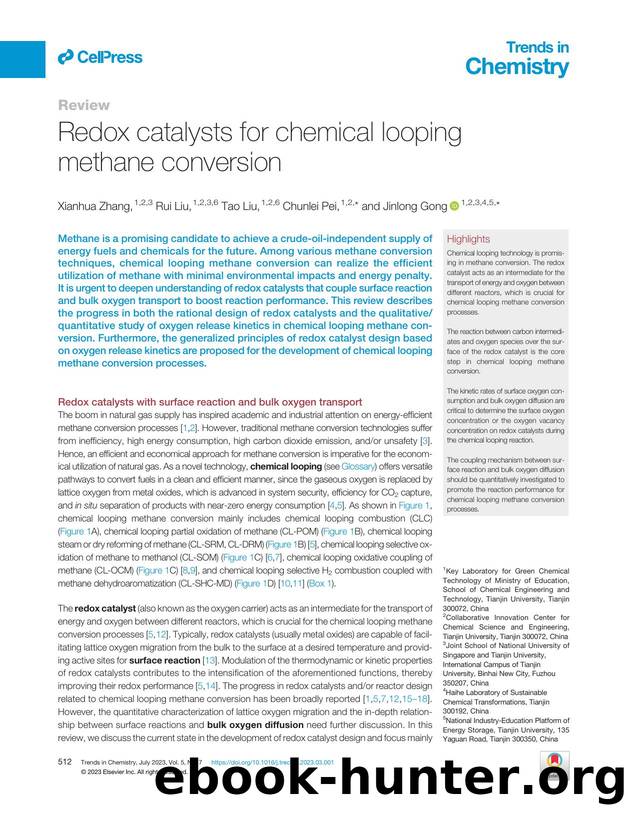 Redox catalysts for chemical looping methane conversion by Xianhua Zhang & Rui Liu & Tao Liu & Chunlei Pei & Jinlong Gong