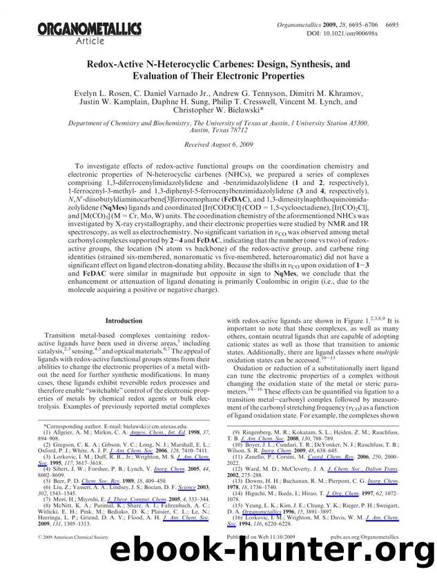 Redox-Active N-Heterocyclic Carbenes: Design, Synthesis, and Evaluation of Their Electronic Properties by Unknown