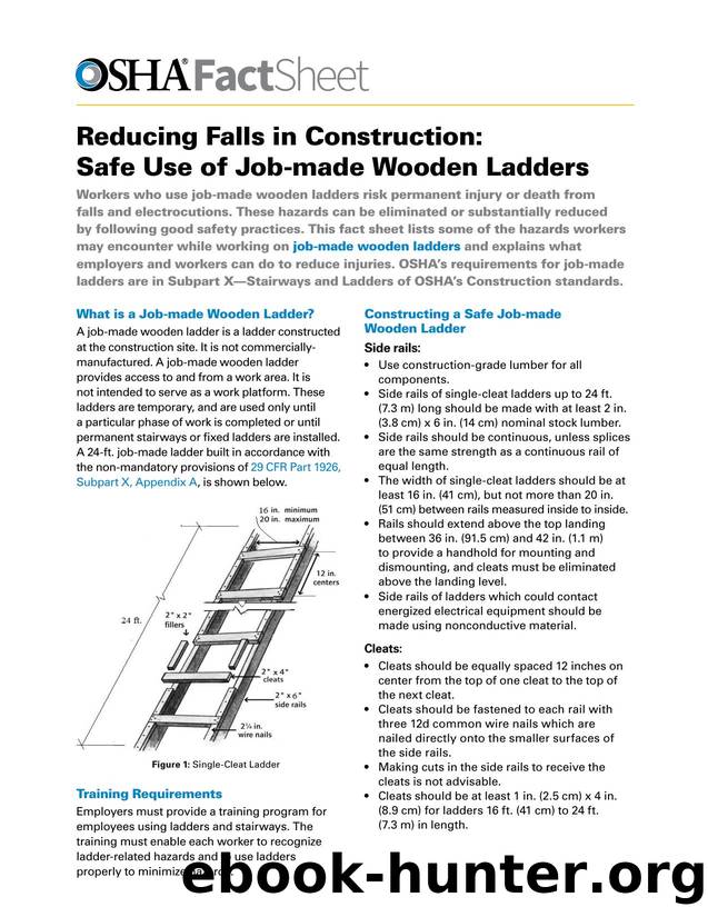 Reducing Falls in Construction: Safe Use of Job-made Wooden Ladders by OSHA