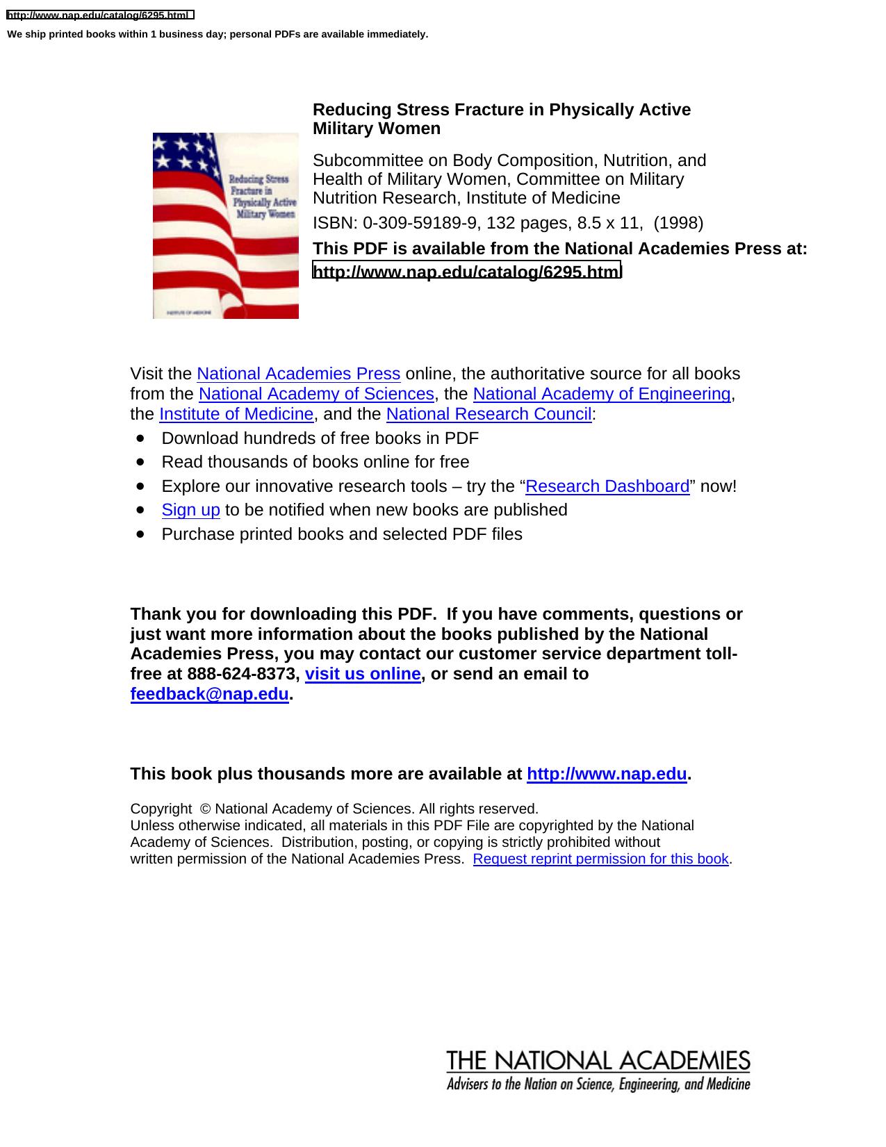 Reducing Stress Fracture in Physically Active Military Women by unknow