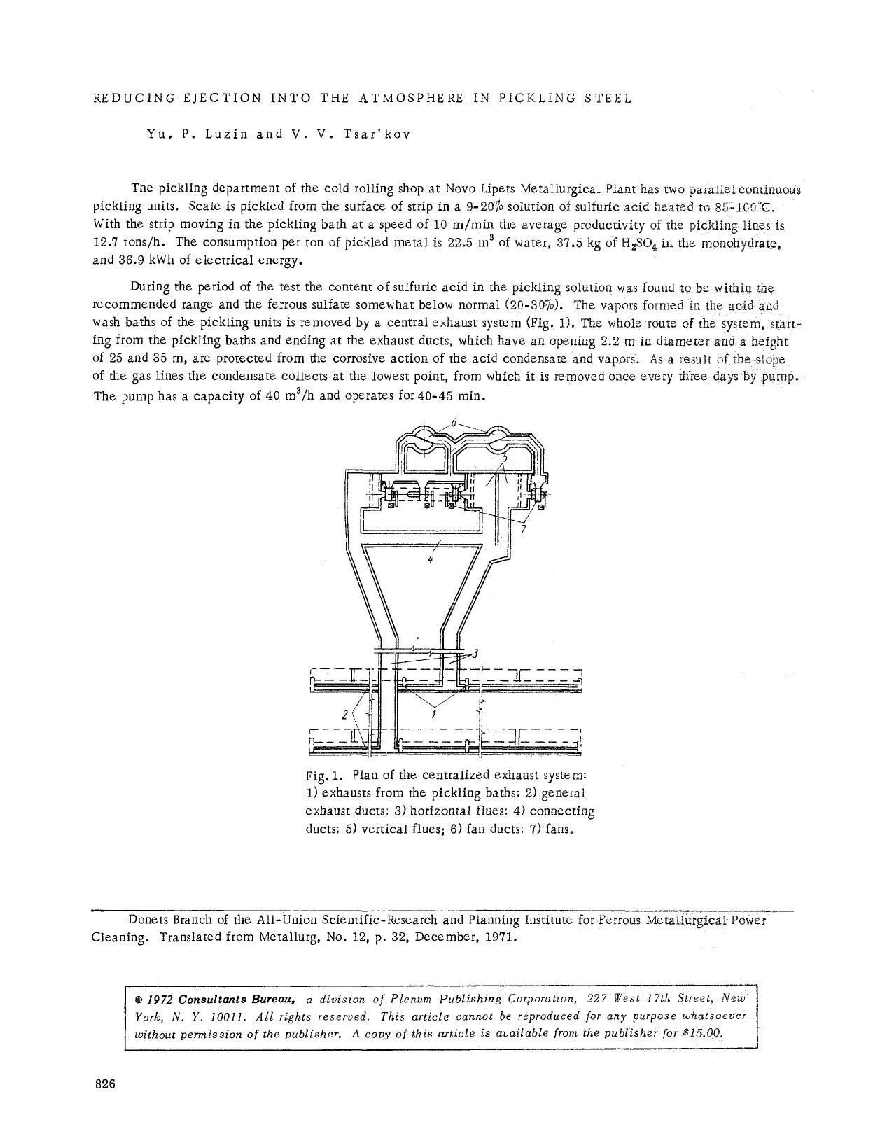 Reducing ejection into the atmosphere in pickling steel by Unknown