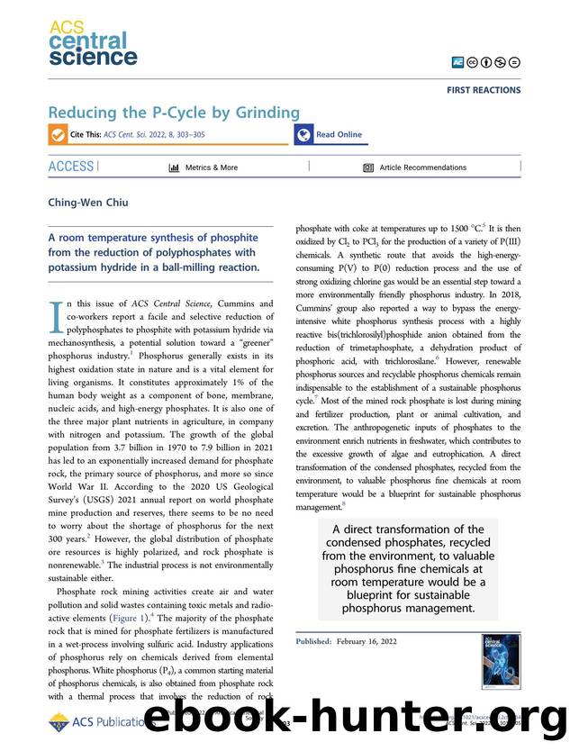 Reducing the PâCycle by Grinding by Ching-Wen Chiu (ORCID: g/0000-0001-7201-0943)