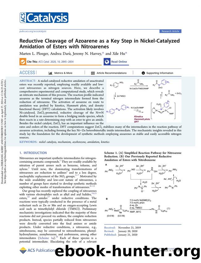 Reductive Cleavage of Azoarene as a Key Step in Nickel-Catalyzed Amidation of Esters with Nitroarenes by Marten L. Ploeger Andrea Darù Jeremy N. Harvey & Xile Hu