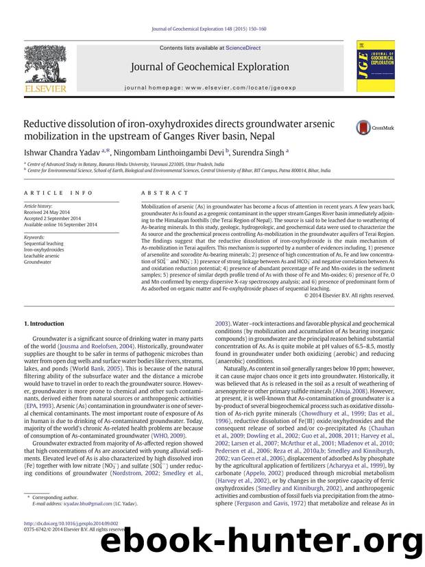 Reductive dissolution of iron-oxyhydroxides directs groundwater arsenic mobilization in the upstream of Ganges River basin, Nepal by Ishwar Chandra Yadav & Ningombam Linthoingambi Devi & Surendra Singh