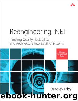 Reengineering .NET: Injecting Quality, Testability, and Architecture into Existing Systems (Microsoft Windows Development Series) by Bradley Irby