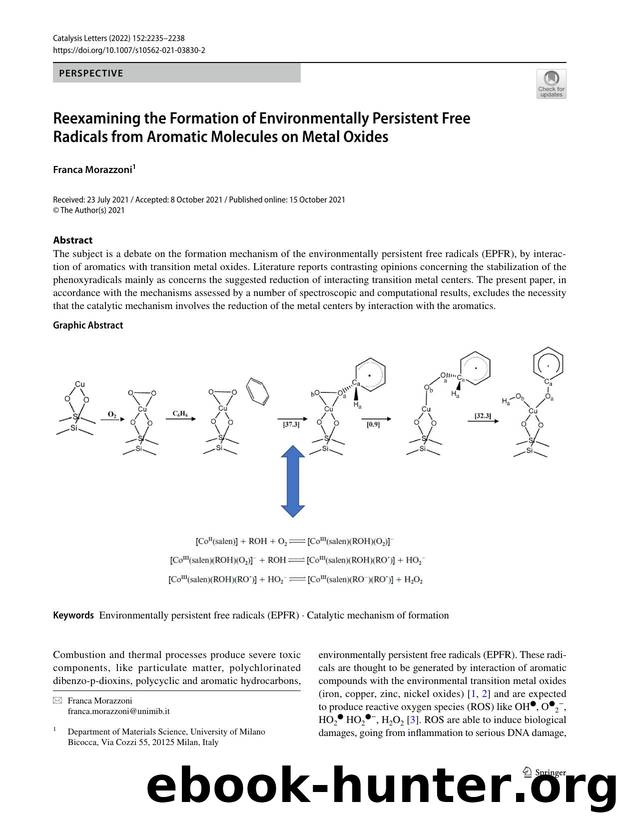 Reexamining the Formation of Environmentally Persistent Free Radicals from Aromatic Molecules on Metal Oxides by Franca Morazzoni
