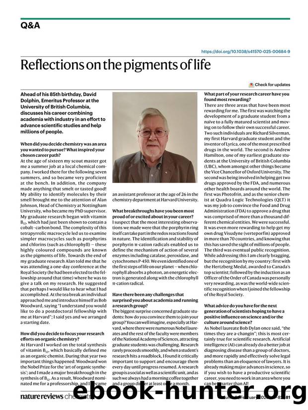 Reflections on the pigments of life by Alexander Rosu-Finsen & David Dolphin