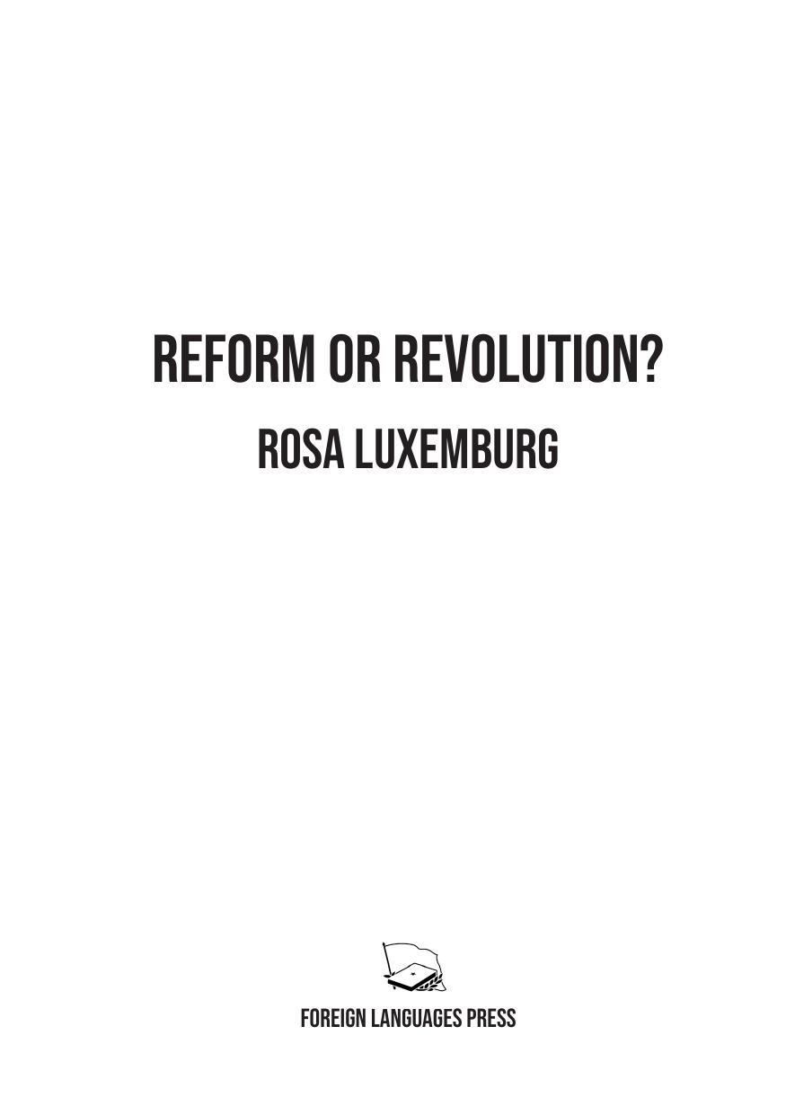 Reform or Revolution by Rosa Luxemburg