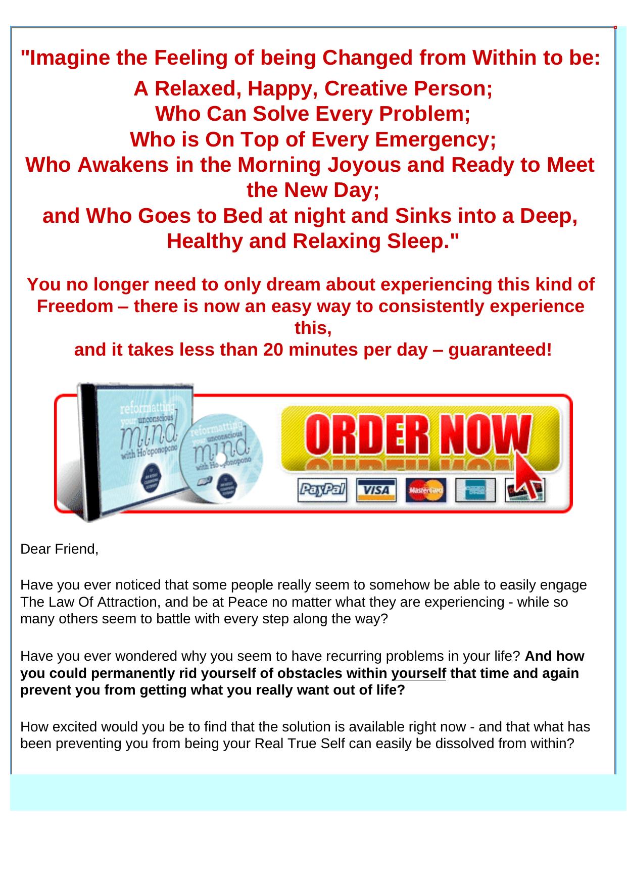 Reformatting Your Unconscious Mind With Ho Oponopono. by Best of Kuszter's Collection