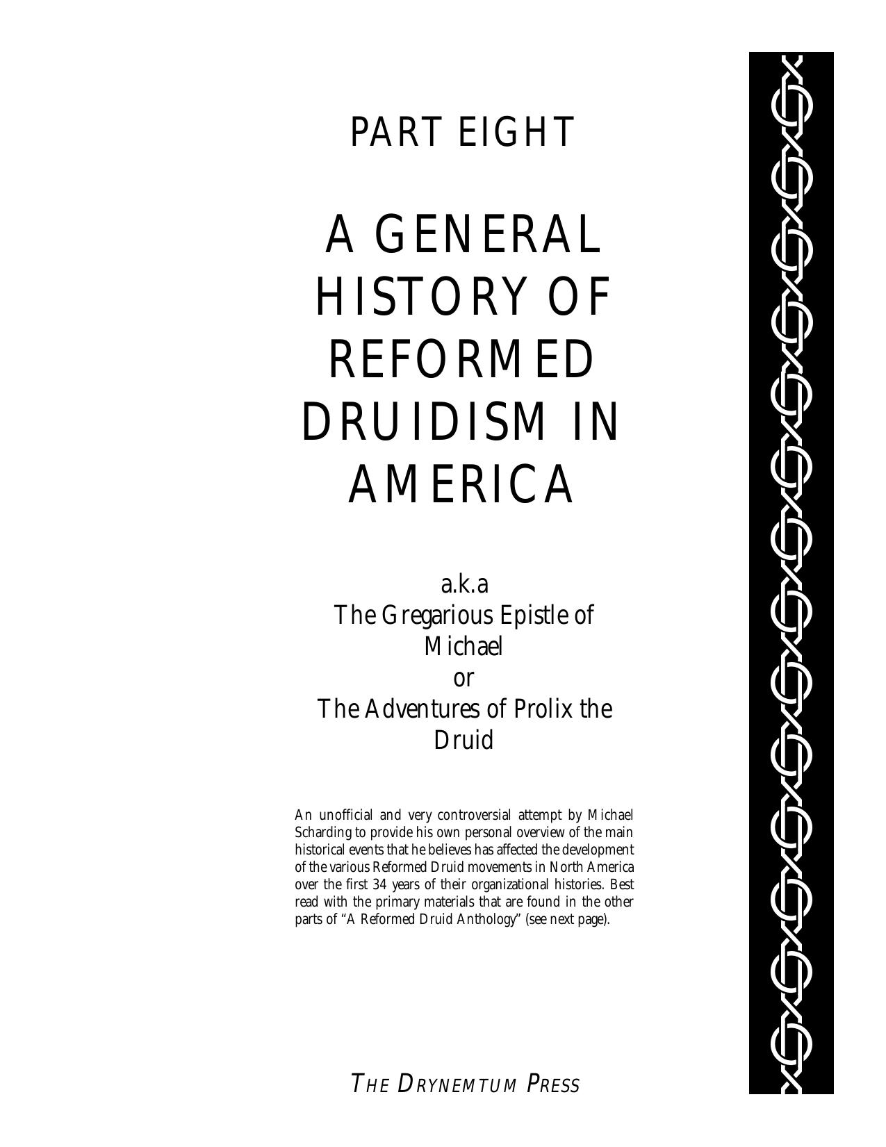 Reformed Druid Anthology by 08 A General History