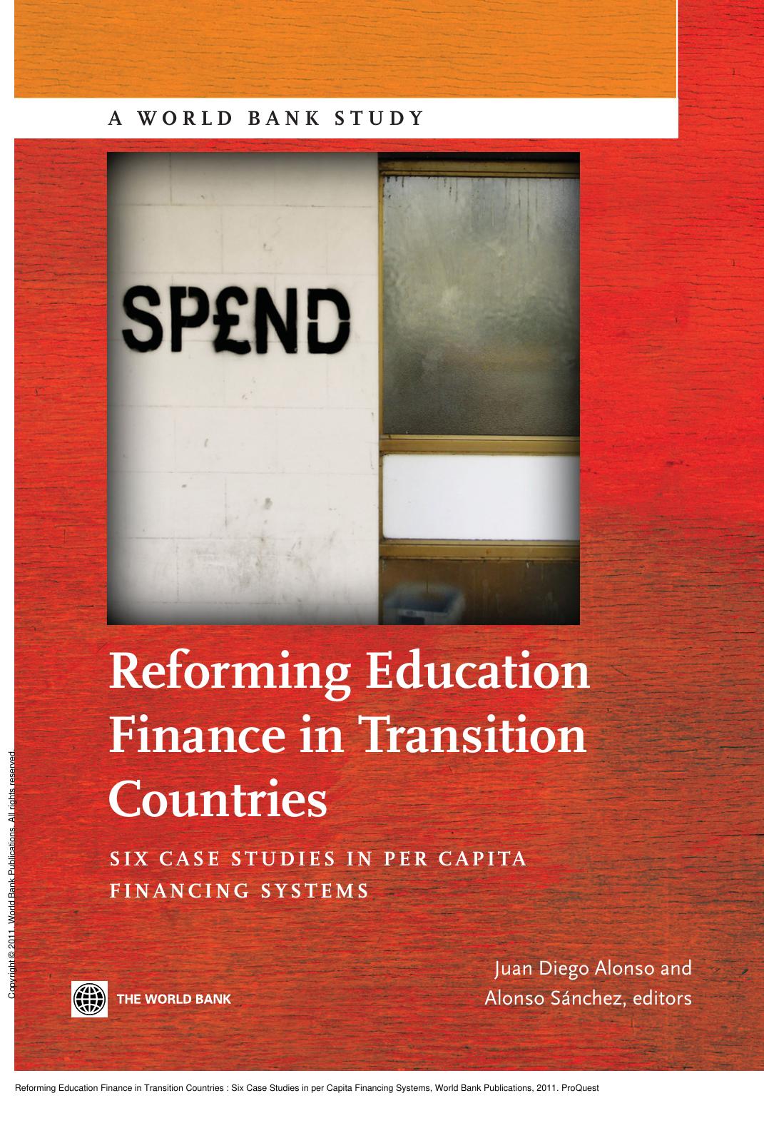Reforming Education Finance in Transition Countries : Six Case Studies in per Capita Financing Systems by Juan Diego Alonso; Alonso Sánchez