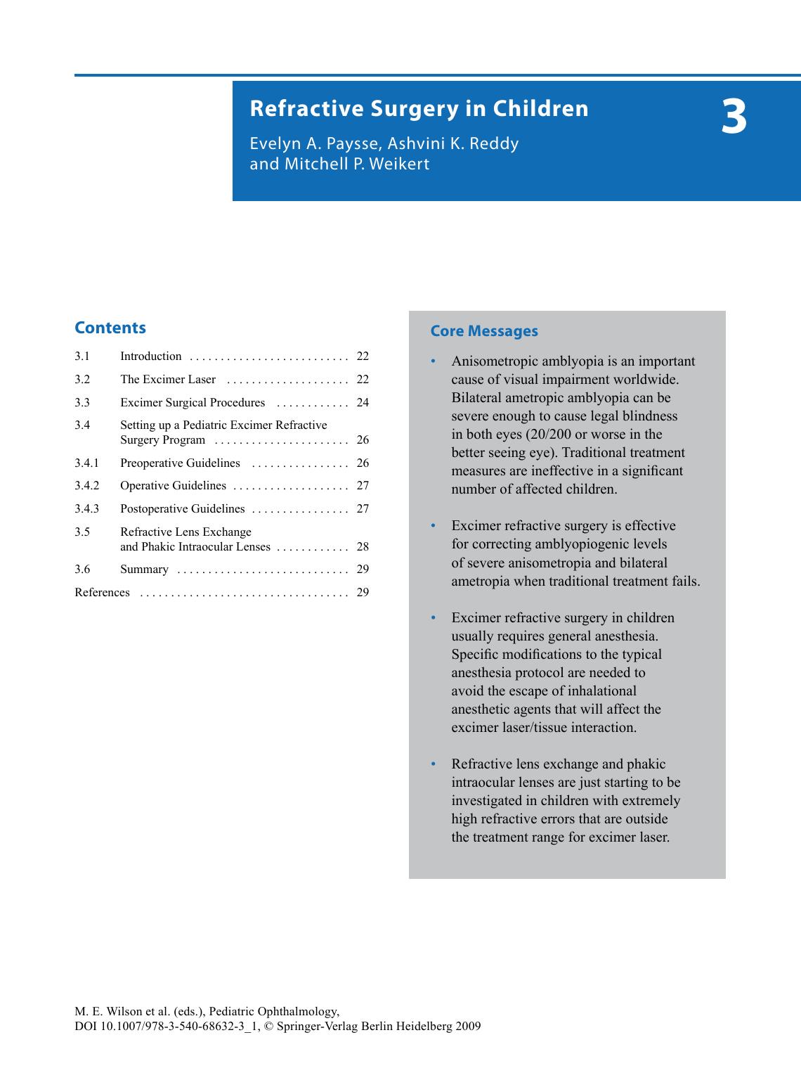 Refractive Surgery in Children by Unknown