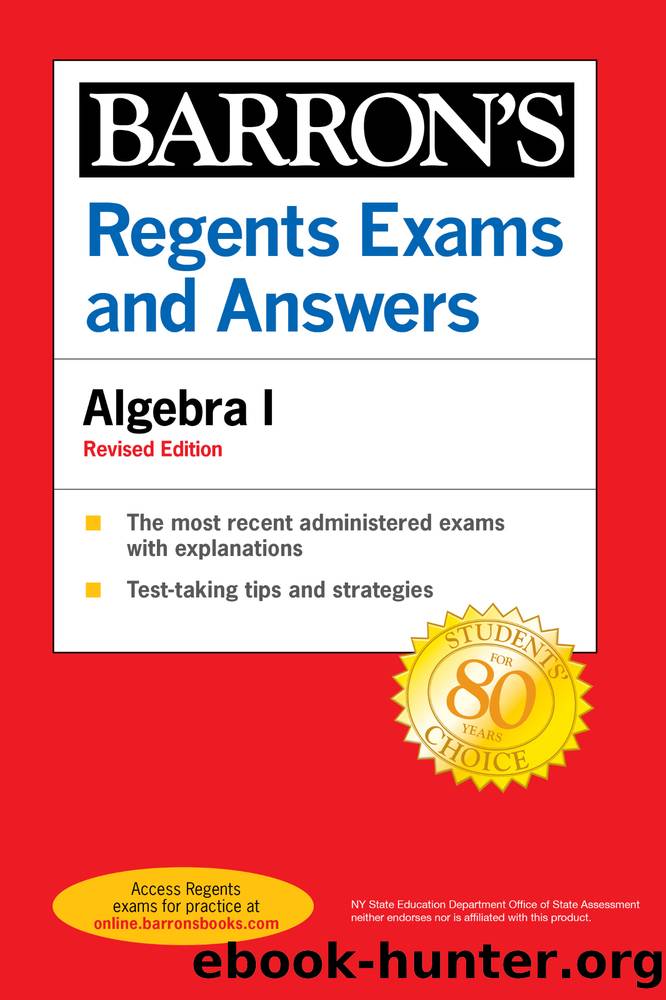 Regents Exams and Answers Algebra I Revised Edition by Gary M. Rubinstein
