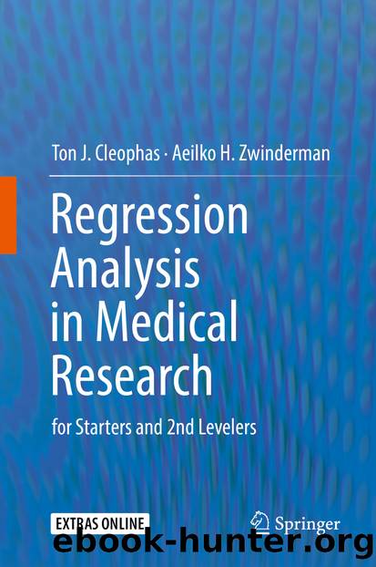 Regression Analysis in Medical Research by Ton J. Cleophas & Aeilko H. Zwinderman