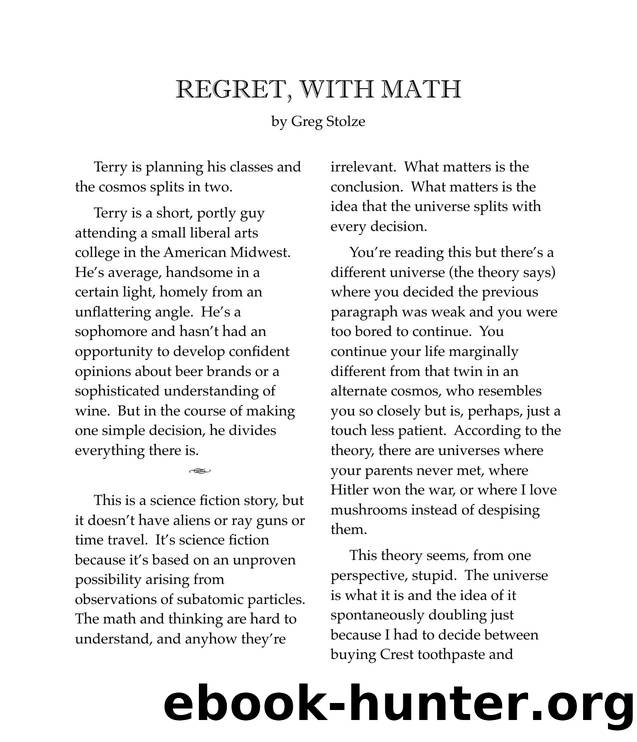 Regret With Math by Greg Stolze