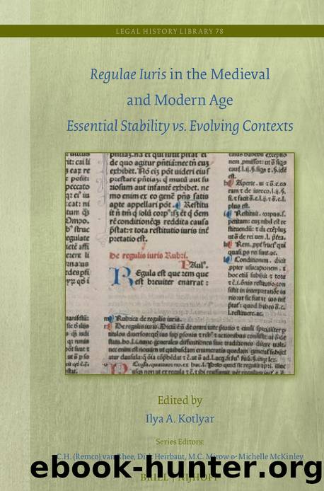 Regulae Iuris in the Medieval and Modern Age by James Gordley