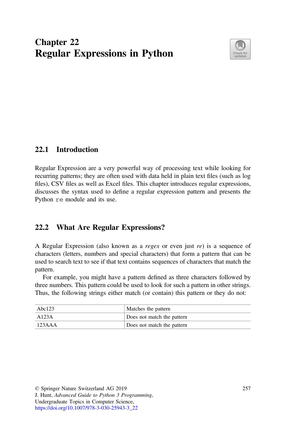Regular Expressions in Python by John Hunt