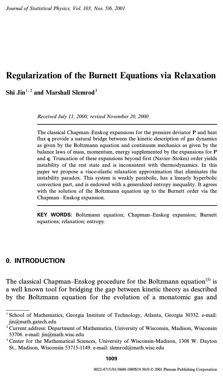 Regularization of the Burnett Equations via Relaxation by Unknown