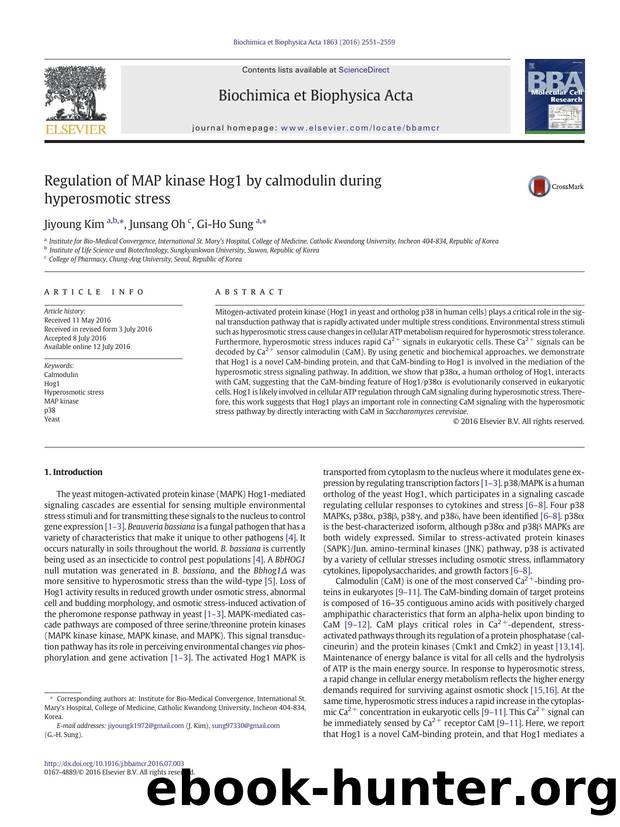 Regulation of MAP kinase Hog1 by calmodulin during hyperosmotic stress by Jiyoung Kim & Junsang Oh & Gi-Ho Sung
