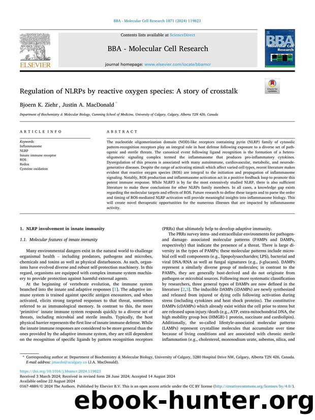 Regulation of NLRPs by reactive oxygen species: A story of crosstalk by Bjoern K. Ziehr & Justin A. MacDonald