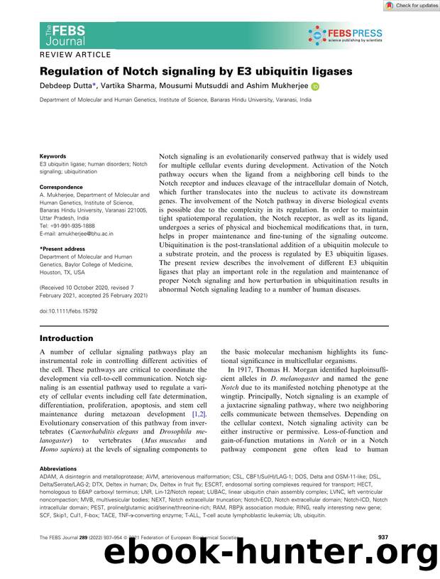 Regulation of Notch signaling by E3 ubiquitin ligases by Unknown