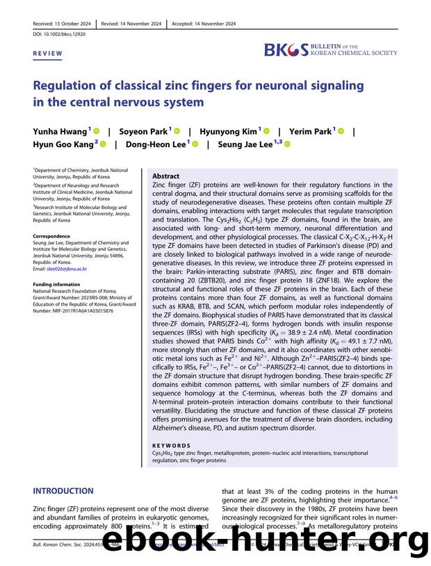 Regulation of classical zinc fingers for neuronal signaling in the central nervous system by Unknown