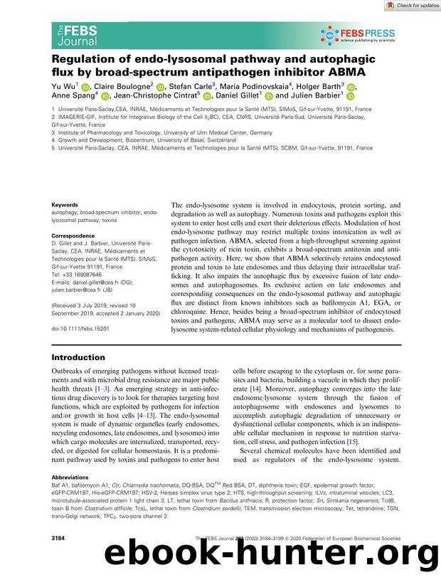 Regulation of endoâlysosomal pathway and autophagic flux by broadâspectrum antipathogen inhibitor ABMA by Unknown