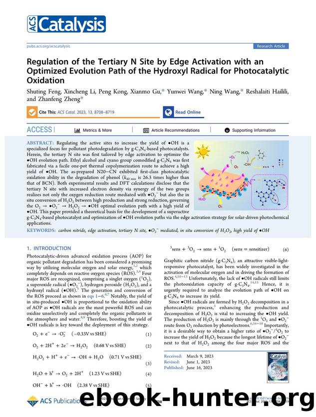 Regulation of the Tertiary N Site by Edge Activation with an Optimized Evolution Path of the Hydroxyl Radical for Photocatalytic Oxidation by unknow