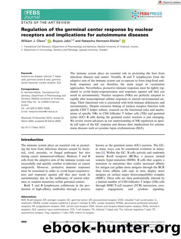 Regulation of the germinal center response by nuclear receptors and implications for autoimmune diseases by Unknown