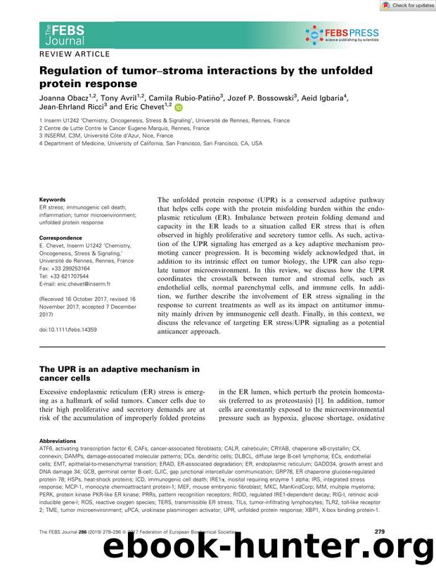 Regulation of tumorâstroma interactions by the unfolded protein response by Unknown