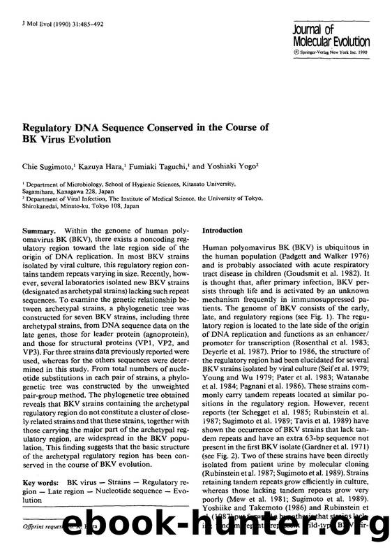 Regulatory DNA sequence conserved in the course of BK virus evolution by Unknown