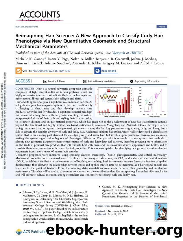 Reimagining Hair Science: A New Approach to Classify Curly Hair Phenotypes via New Quantitative Geometric and Structural Mechanical Parameters by unknow