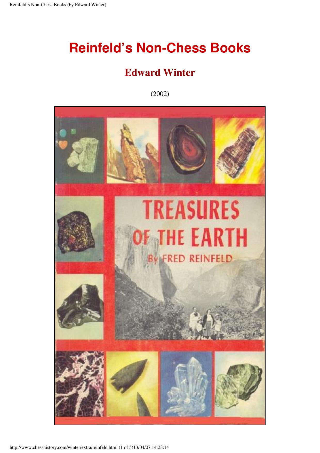 Reinfeldâs Non-Chess Books (by Edward Winter) by Reinfeld's Non-Chess Books
