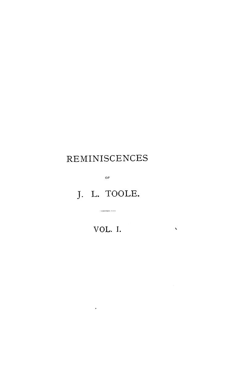 Related BY Himself, AND Chronicled BY Joseph Hatton - Reminiscences of j.l. toole  . vol. 1 by 1889