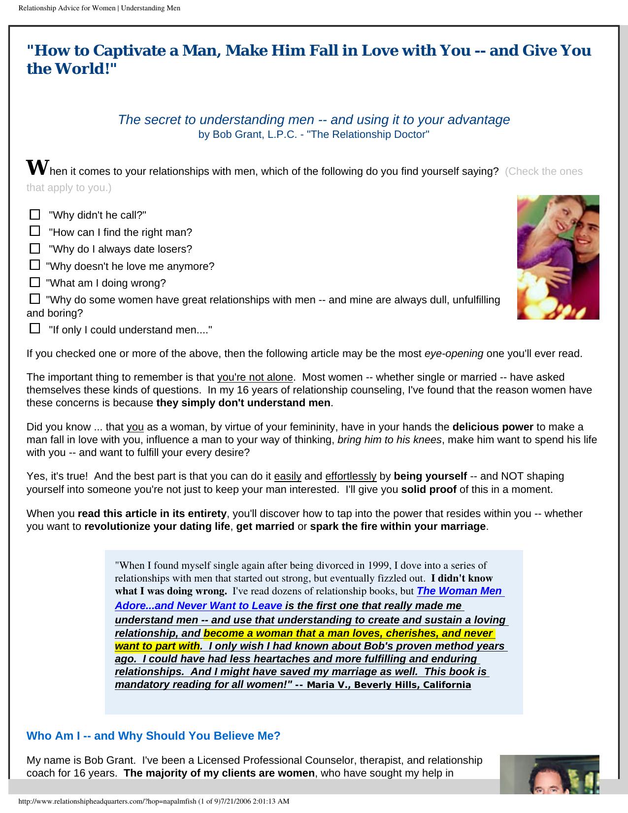 Relationship Advice for Women | Understanding Men by Unknown