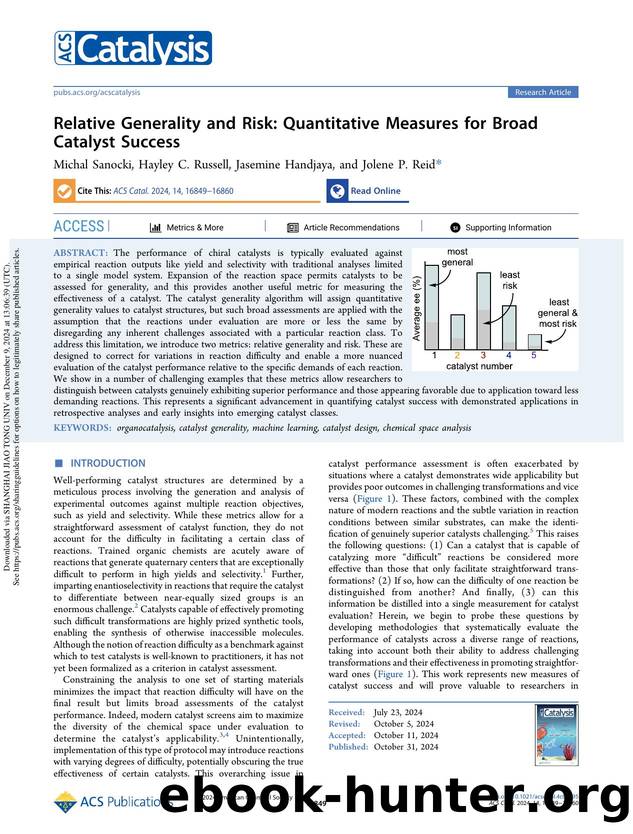 Relative Generality and Risk: Quantitative Measures for Broad Catalyst Success by Michal Sanocki Hayley C. Russell Jasemine Handjaya & Jolene P. Reid
