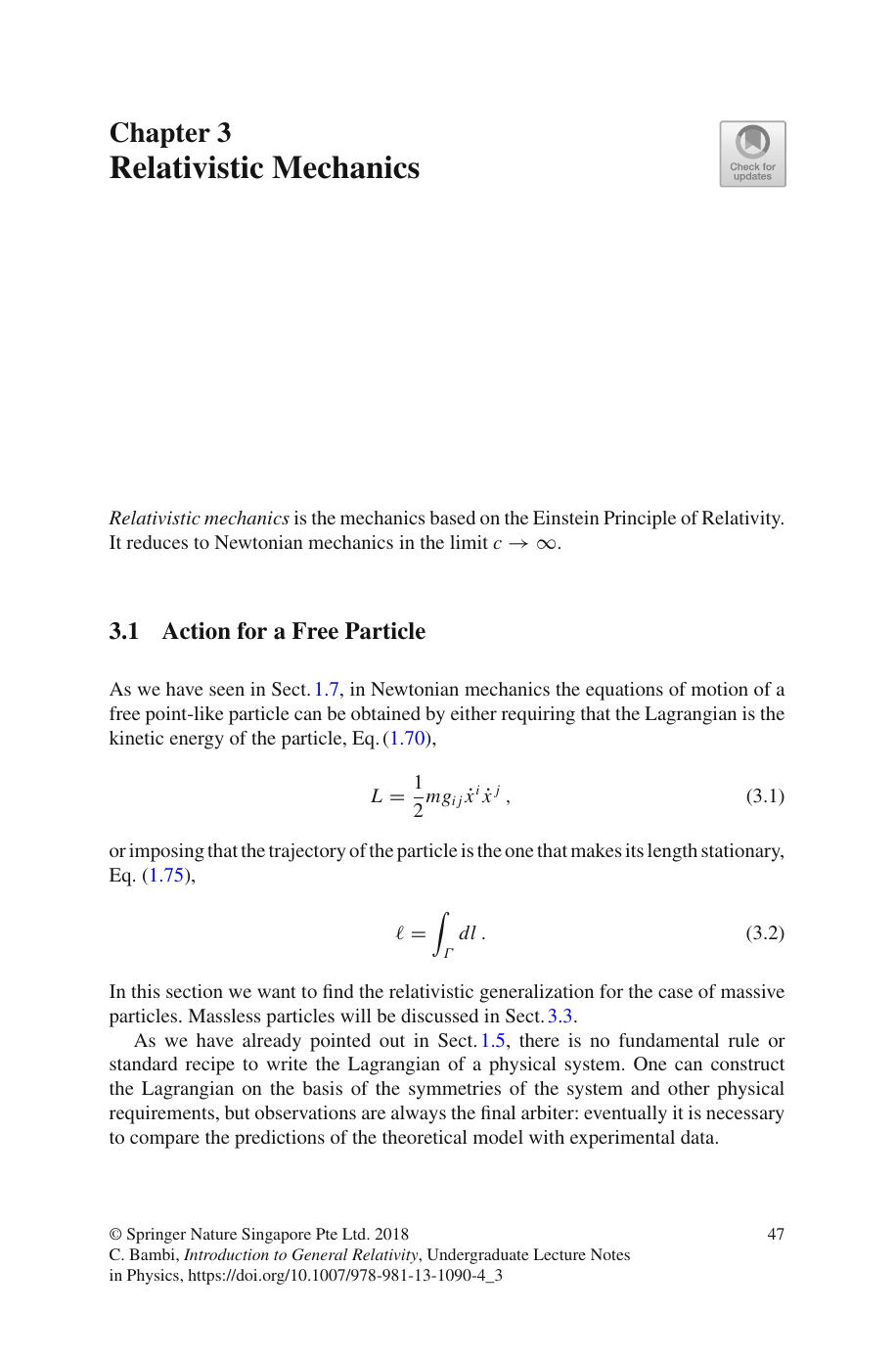 Relativistic Mechanics by Cosimo Bambi