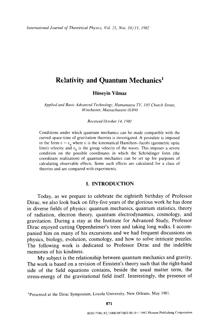 Relativity and quantum mechanics by Unknown
