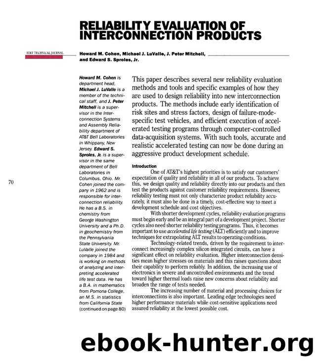 Reliability Evaluation of Interconnection Products by Unknown